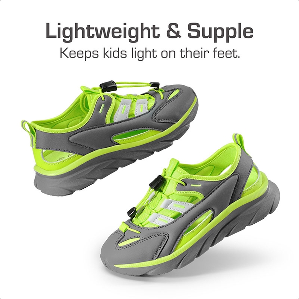 Boys & Girls Closed-Toe Athletic Sport Sandals - GREY GREEN - 4